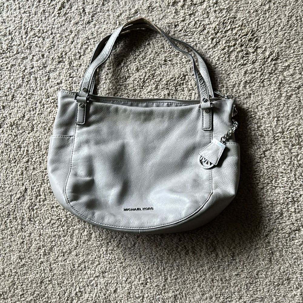 Michael Kors Grey Leather Shoulder Bag